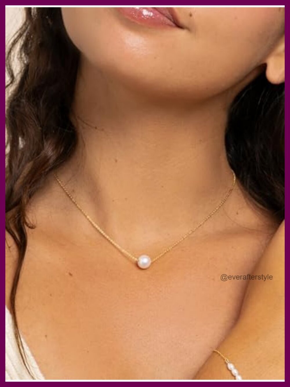 Freshwater Pearl Pendant Necklace 16in Chain Gold Plated - Picture 3 of 6